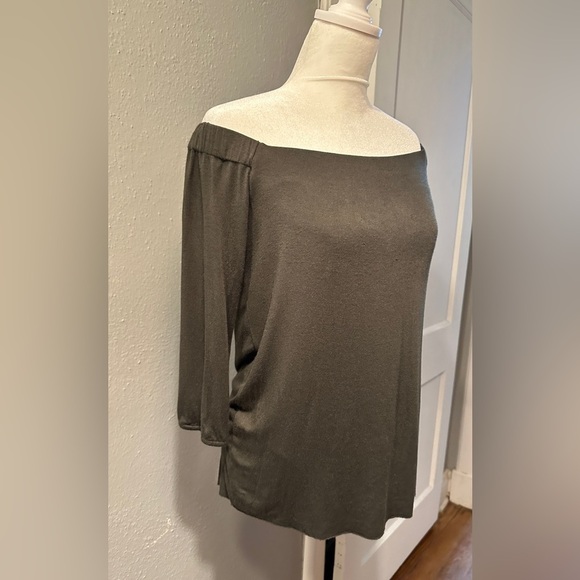 Bailey 44 Tops - Bailey 44 off shoulder shirt, army dark green, size S